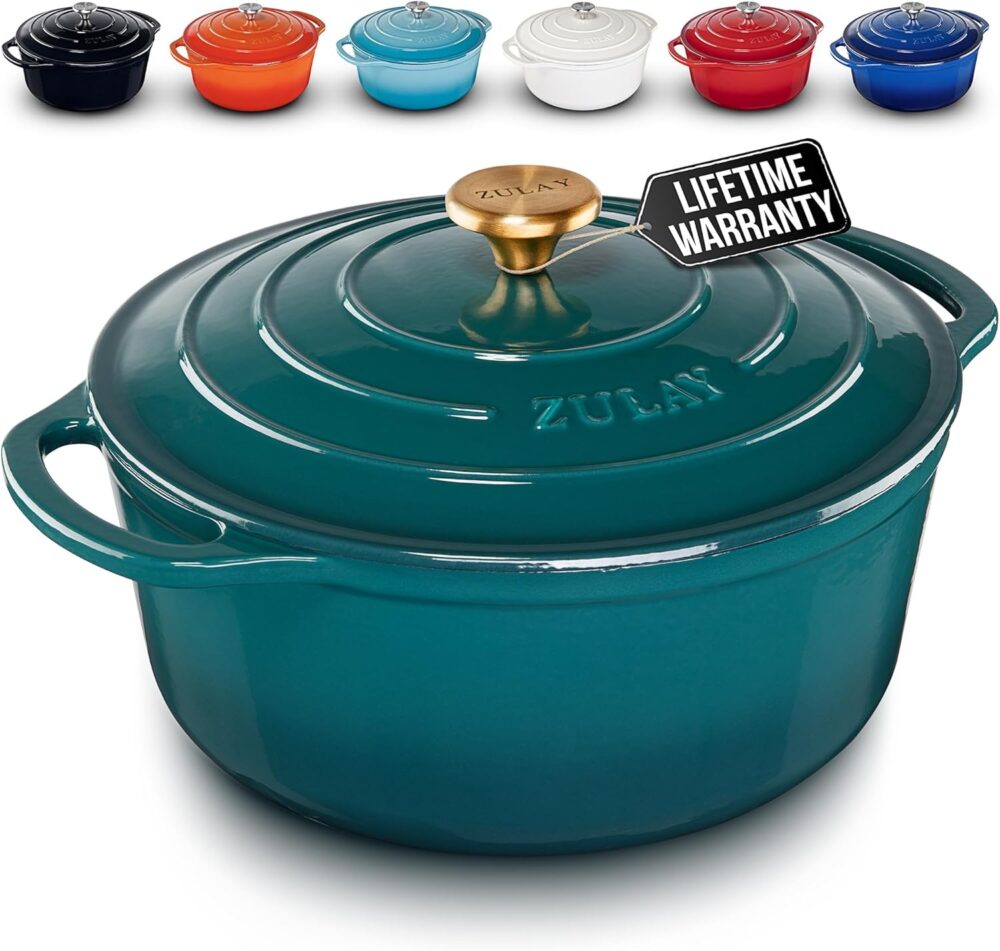 Zulay Kitchen Forno holandês de ferro fundido esmaltado de 6...