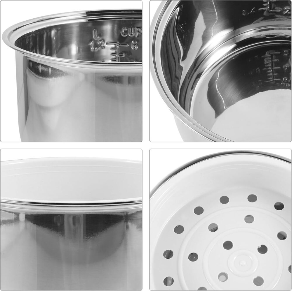 Ciieeo Panela Interna Panela de Arroz 3L Aço Inoxidável Inte... - Image 4