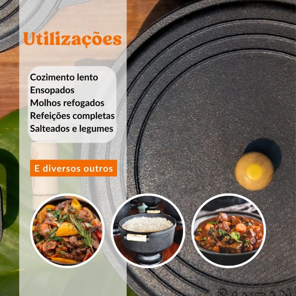 Jogo de panelas caçarolas de ferro fundido mineira 16 ao 24 ... - Image 6
