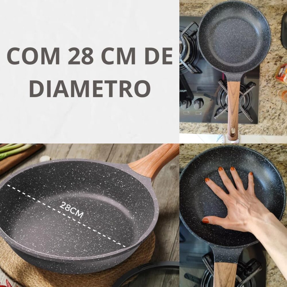 Frigideira Antiaderente Revestimento Cerâmica 28 CM para Fog... - Image 5