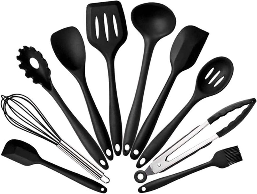 JG STORE Kit 10 Peças Jogo De Utensílios De Silicone Maciço ...