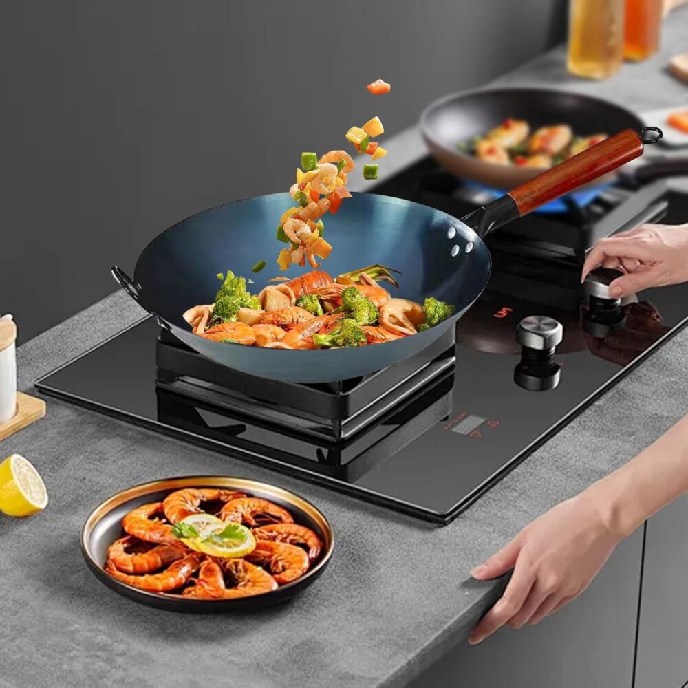 Yajuyi Panela Wok Ferro Wok Fogão de Indução a Gás Manual Fo... - Image 6