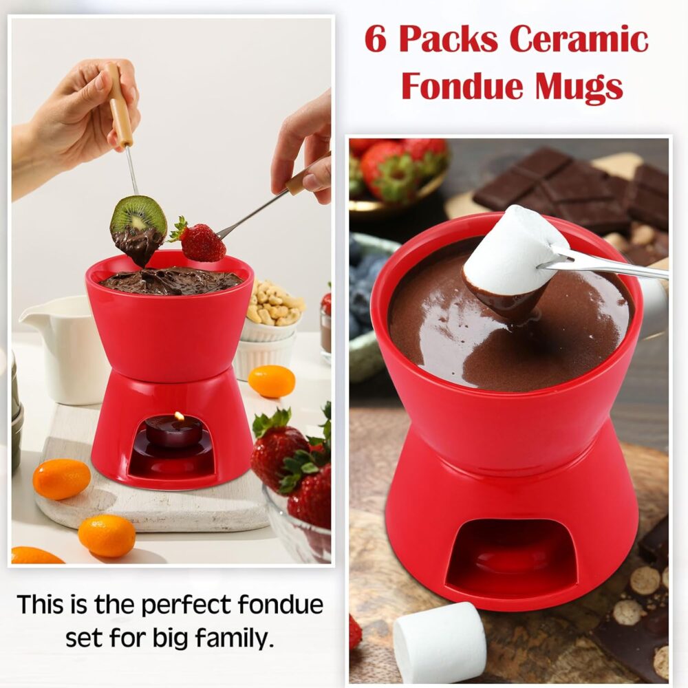 Mudder Caneca de fondue panela de cerâmica e 8 peças de garf... - Image 6
