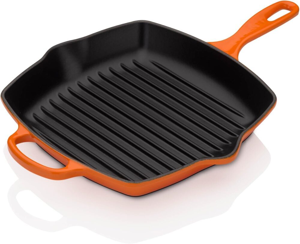 LE CREUSET Grelha Quadrada Signature 26cm, Laranja, Ferro Fu...