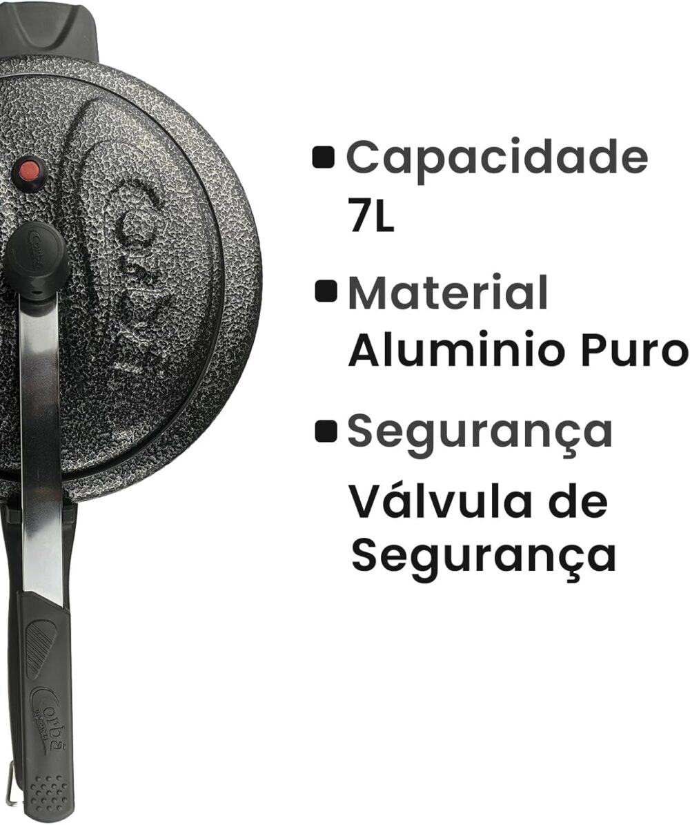 Panela De Pressão 7 Litros Corbã Grande Craqueada Fechamento... - Image 2