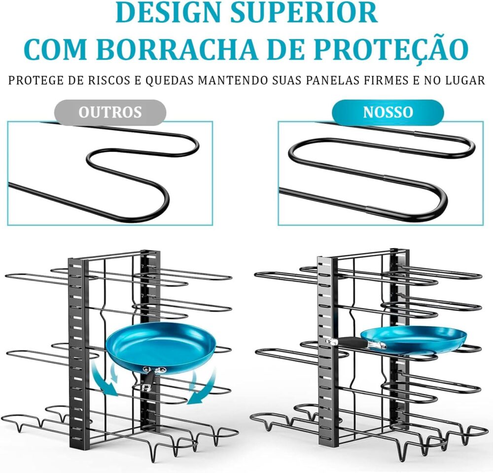 Organizador Cozinha Rack Suporte Panela Ajustável com Ponta ... - Image 2