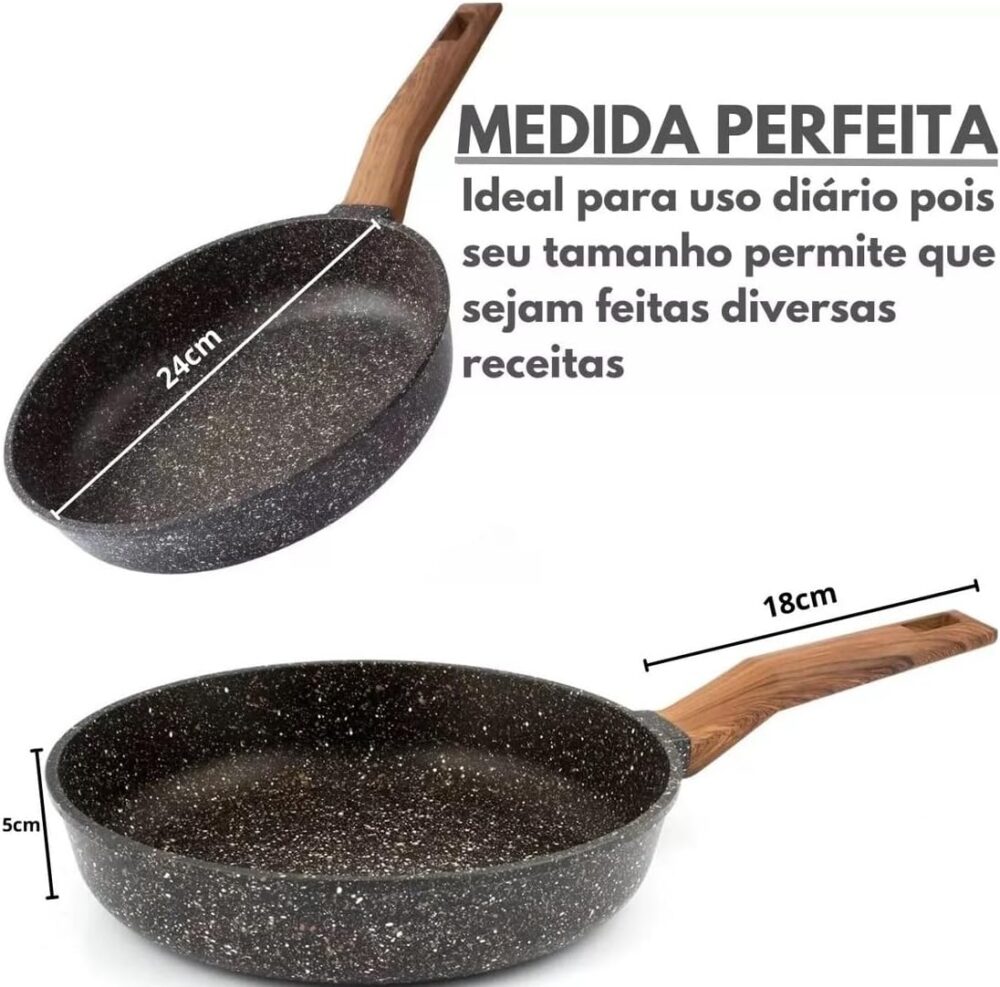 EstiloPronto Frigideira com tampa Antiaderente 24cm de Alumi... - Image 3