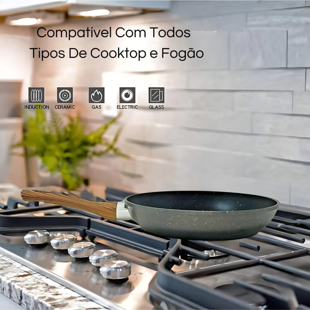 Frigideira Antiaderente 28cm Grande em Alumínio Injetado com... - Image 3