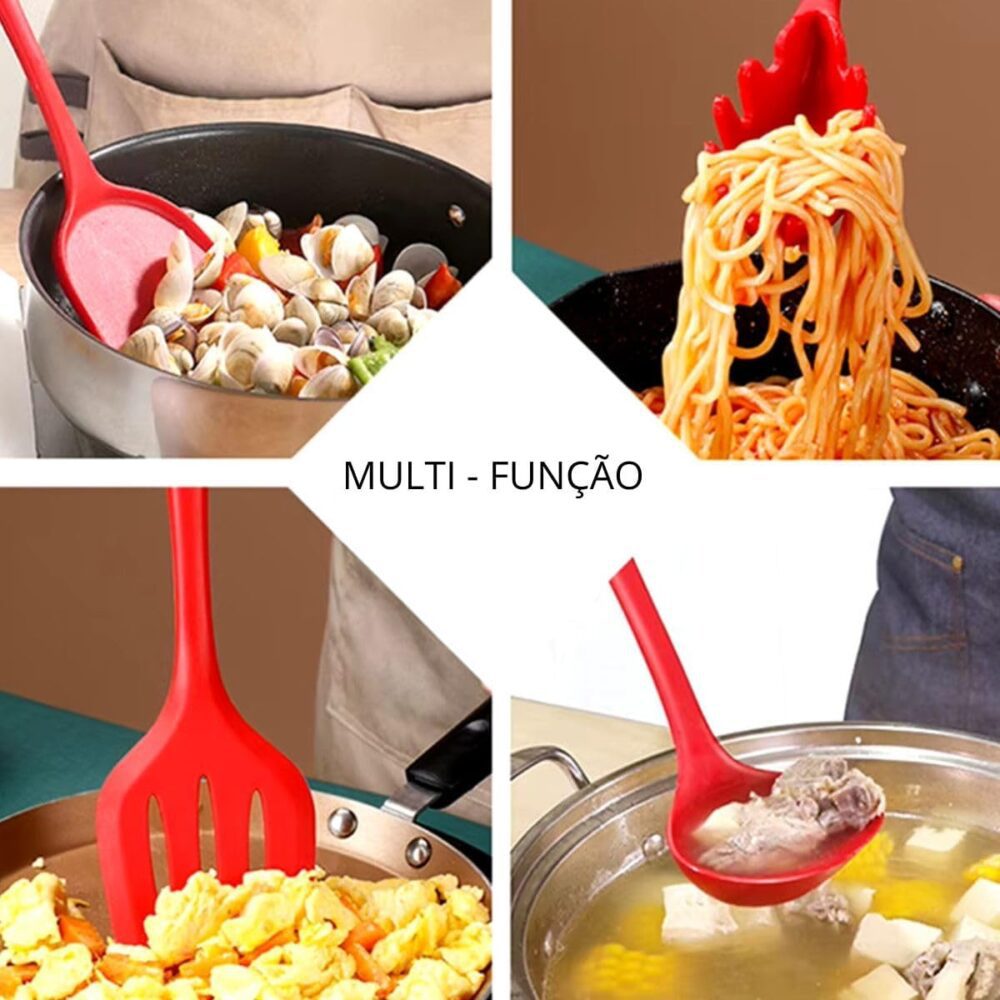 Kit 12 Utensílios de Cozinha Kit Em Silicone Livre de BPA E ... - Image 6