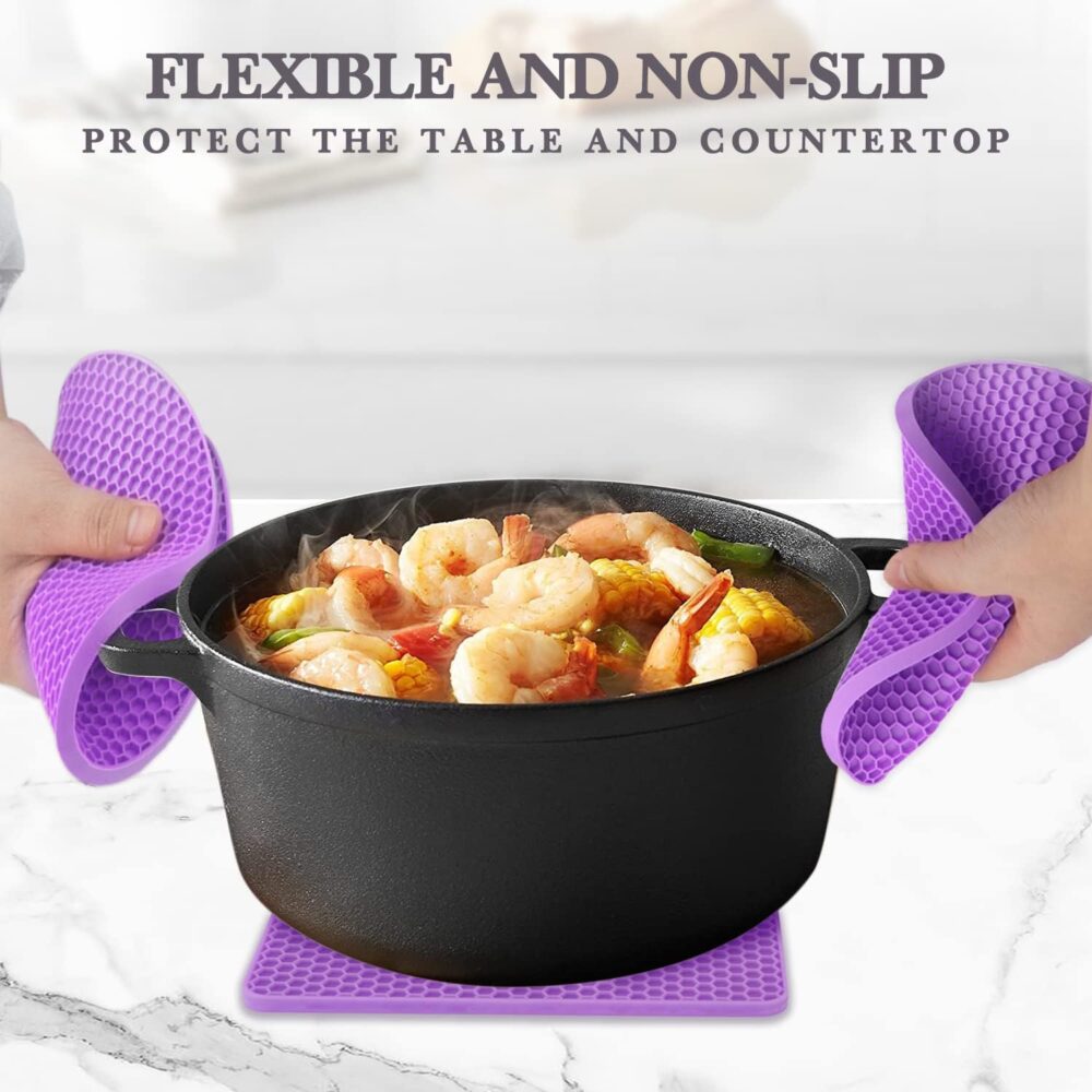 QPIX DIGITAL tripé de silicone para pratos quentes, 4 pacote... - Image 2