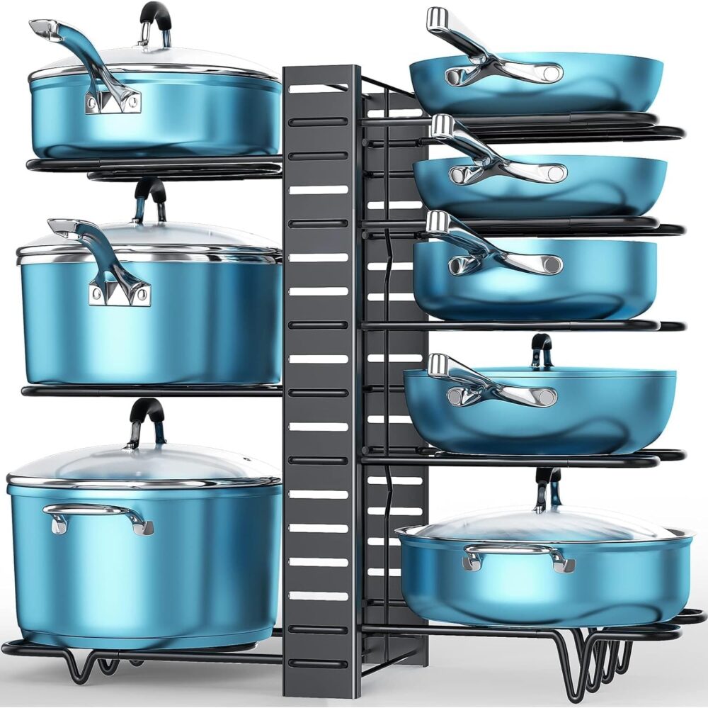 Organizador Cozinha Rack Suporte Panela Ajustável com Ponta ...