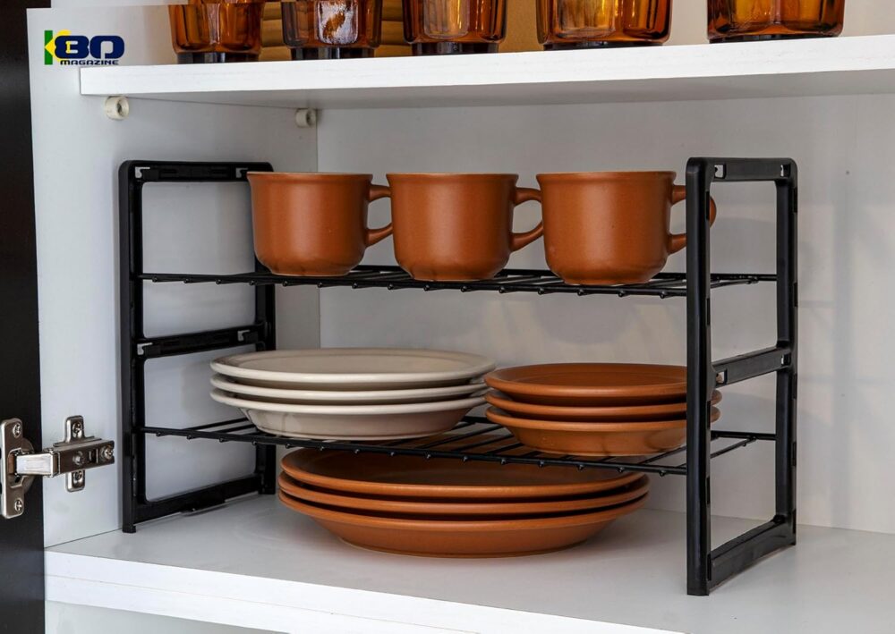 Rack Organizador de Cozinha Grande Prateleira Dupla Ajustáve...