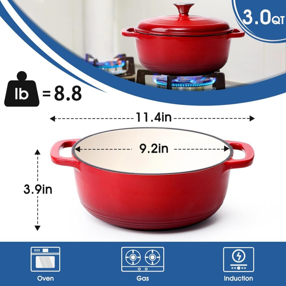 Panela tipo forno holandês NUTRIUPS de ferro fundido esmalta... - Image 2