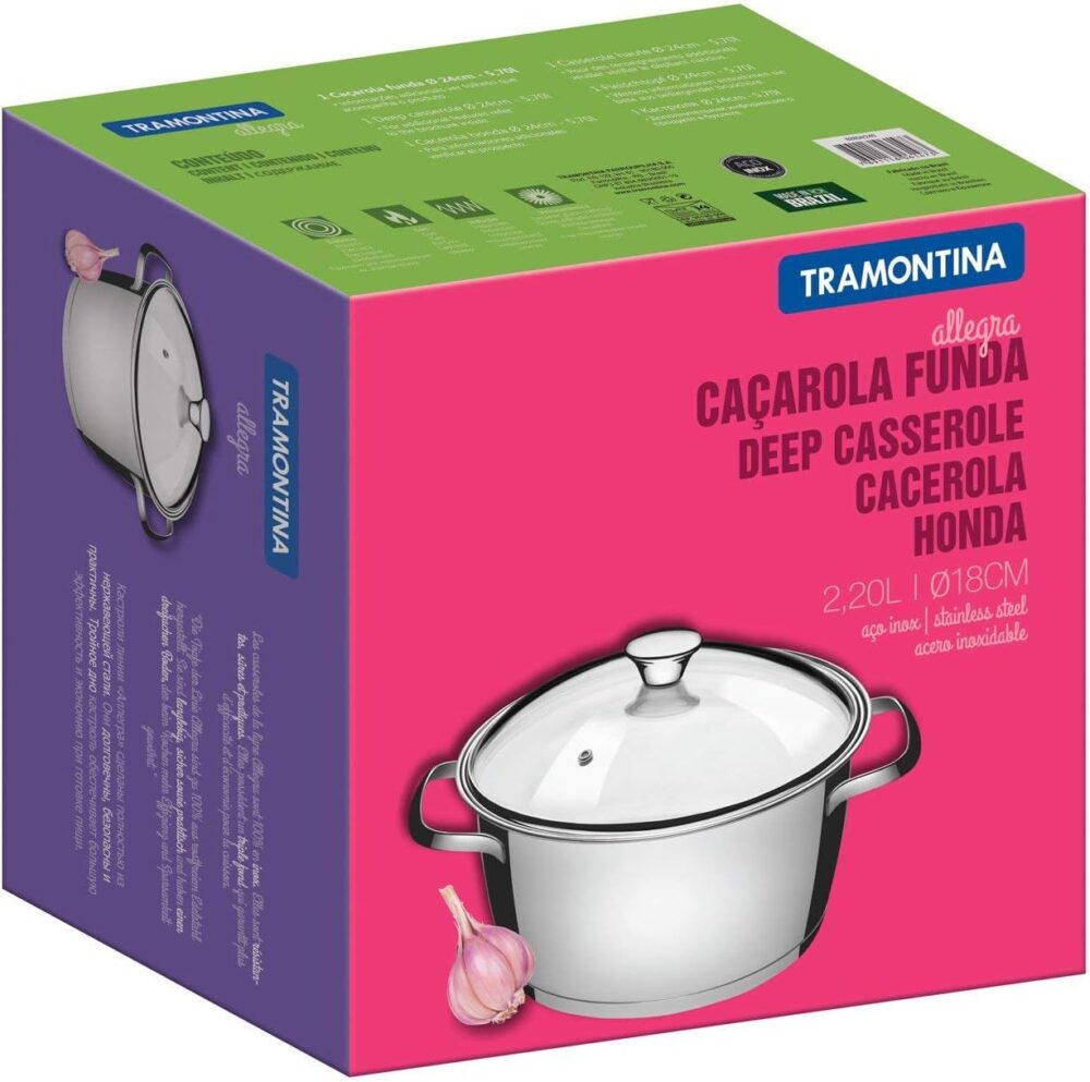 Caçarola Funda com Fundo Triplo e Tampa de Vidro Tramontina ... - Image 7