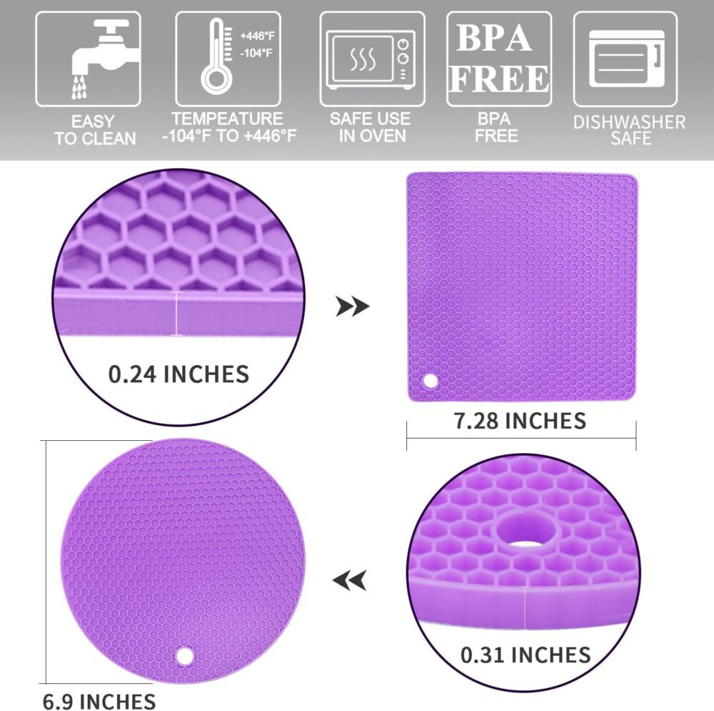QPIX DIGITAL tripé de silicone para pratos quentes, 4 pacote... - Image 7