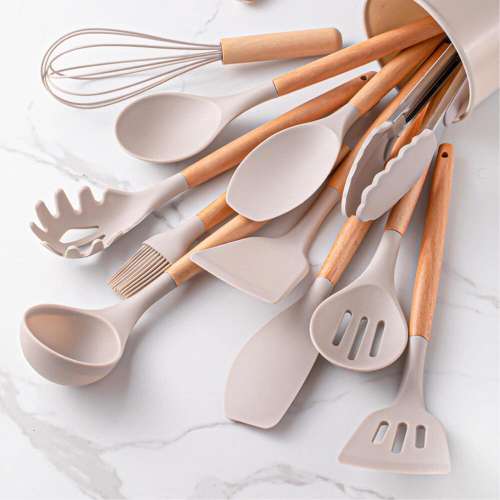 cozinha, cozinha silicone antiaderente com cabo madeira | co... - Image 6