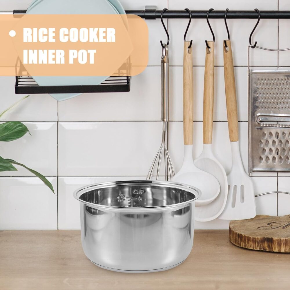 Ciieeo Panela Interna Panela de Arroz 3L Aço Inoxidável Inte... - Image 8