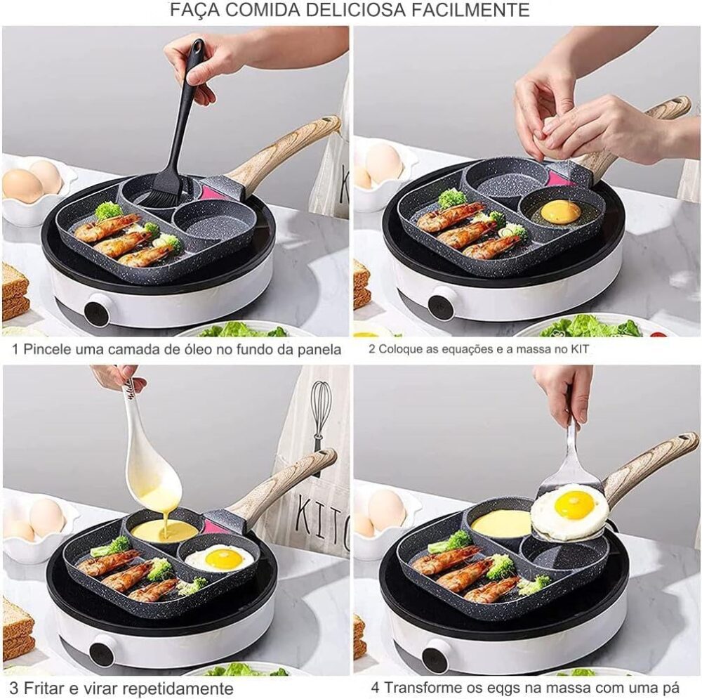 Frigideira 3 em 1 Antiaderente Profissional Para Omeletes Ha... - Image 2