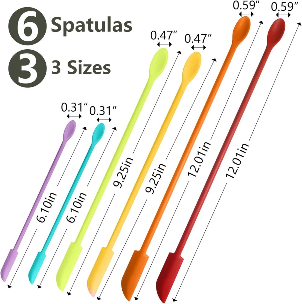 DUFEIMOY Conjunto colorido de 6 espátulas de silicone, espát... - Image 5