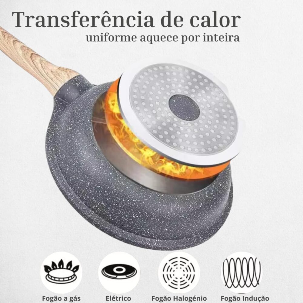 Frigideira Antiaderente Grande 24cm Ceramico Frita Sem Óleo ... - Image 4