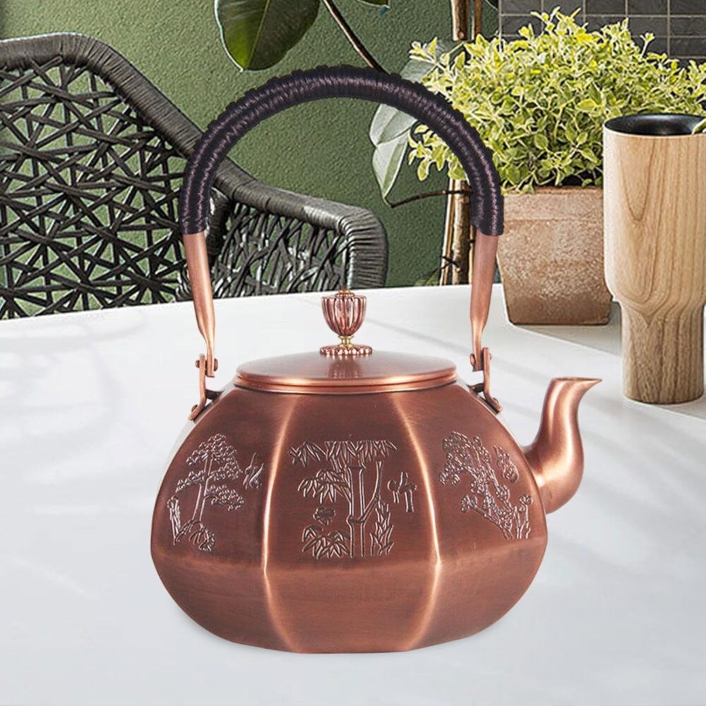 IEUDNS Bule de chá de cobre 1,6L Multiuso Portátil Fácil de ... - Image 5