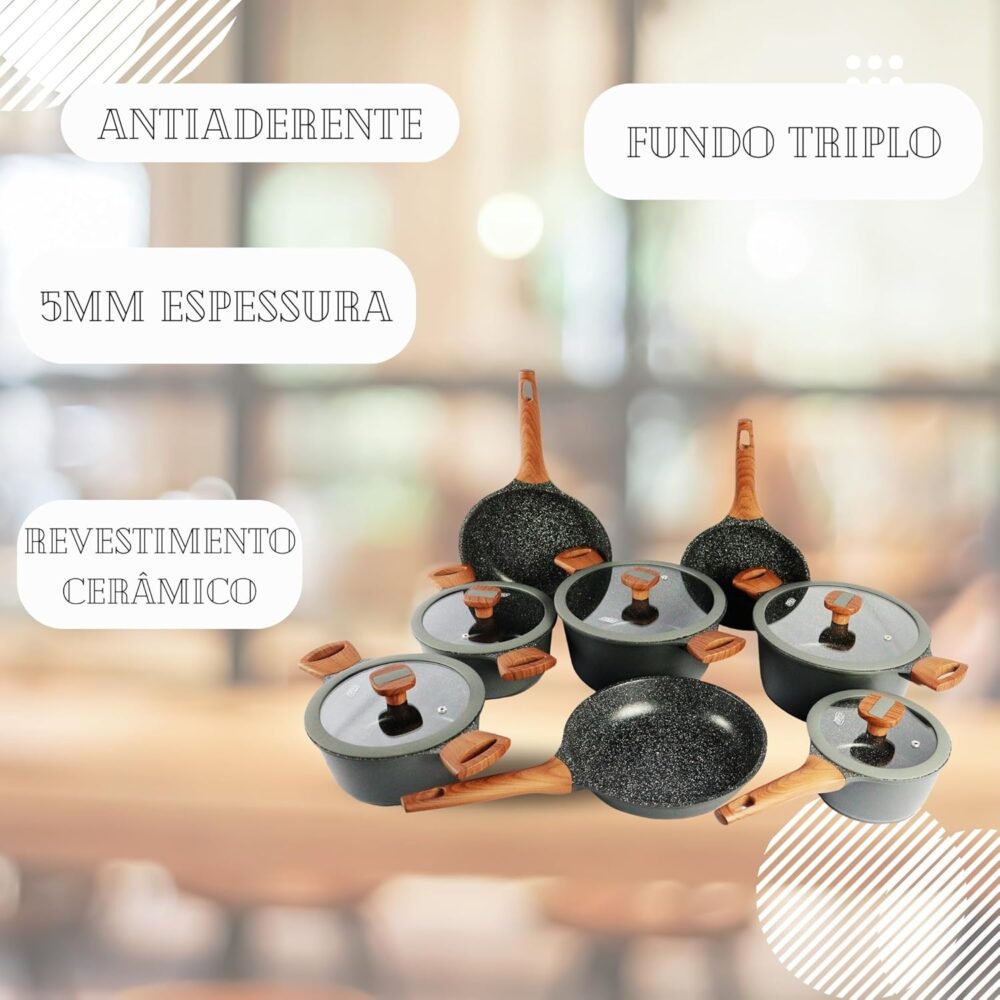 Jogo de Panelas 8 Peças Titanium Exclusive Antiaderente Cera... - Image 2
