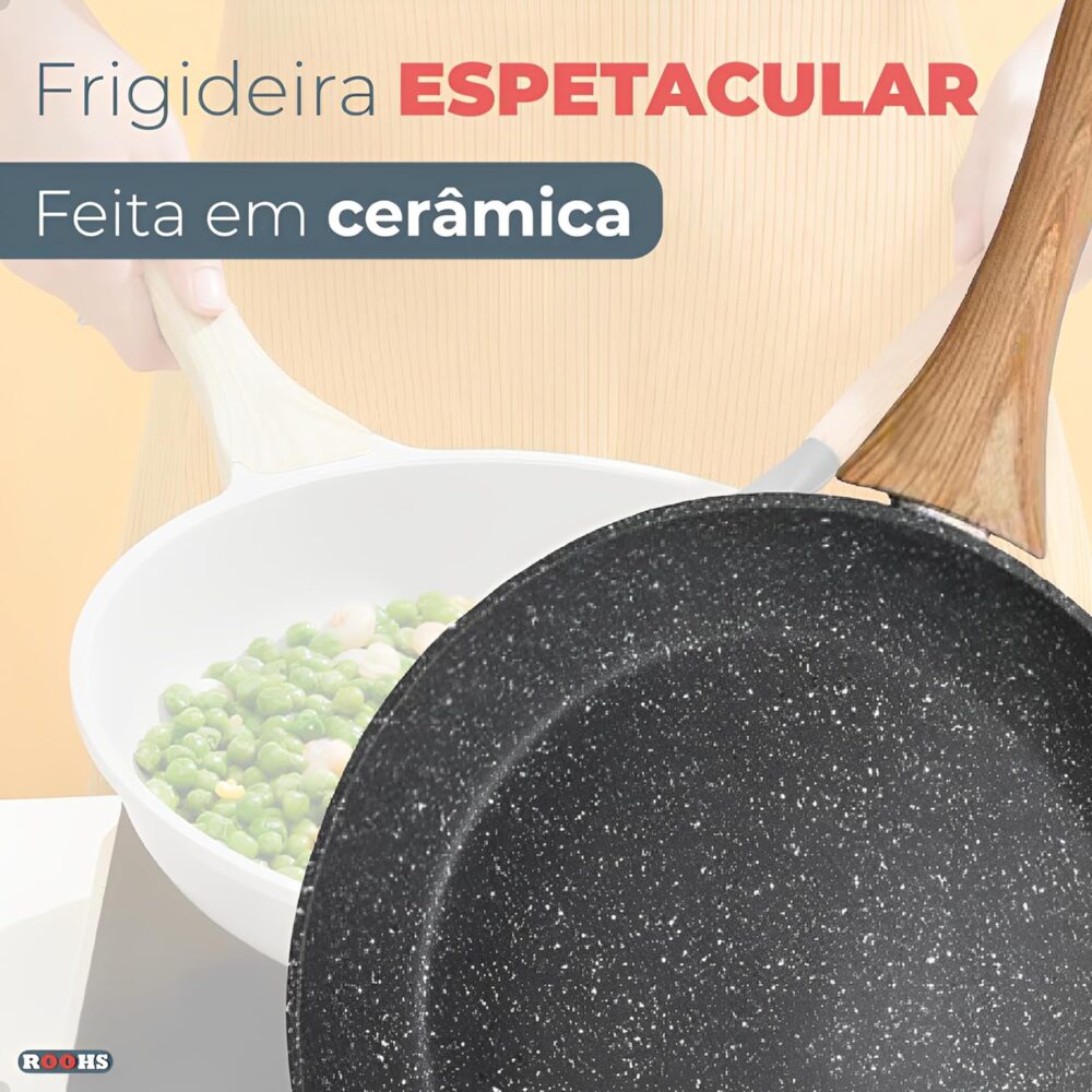 Frigideira Antiaderente 28cm em Alumínio com Revestimento Ce... - Image 3
