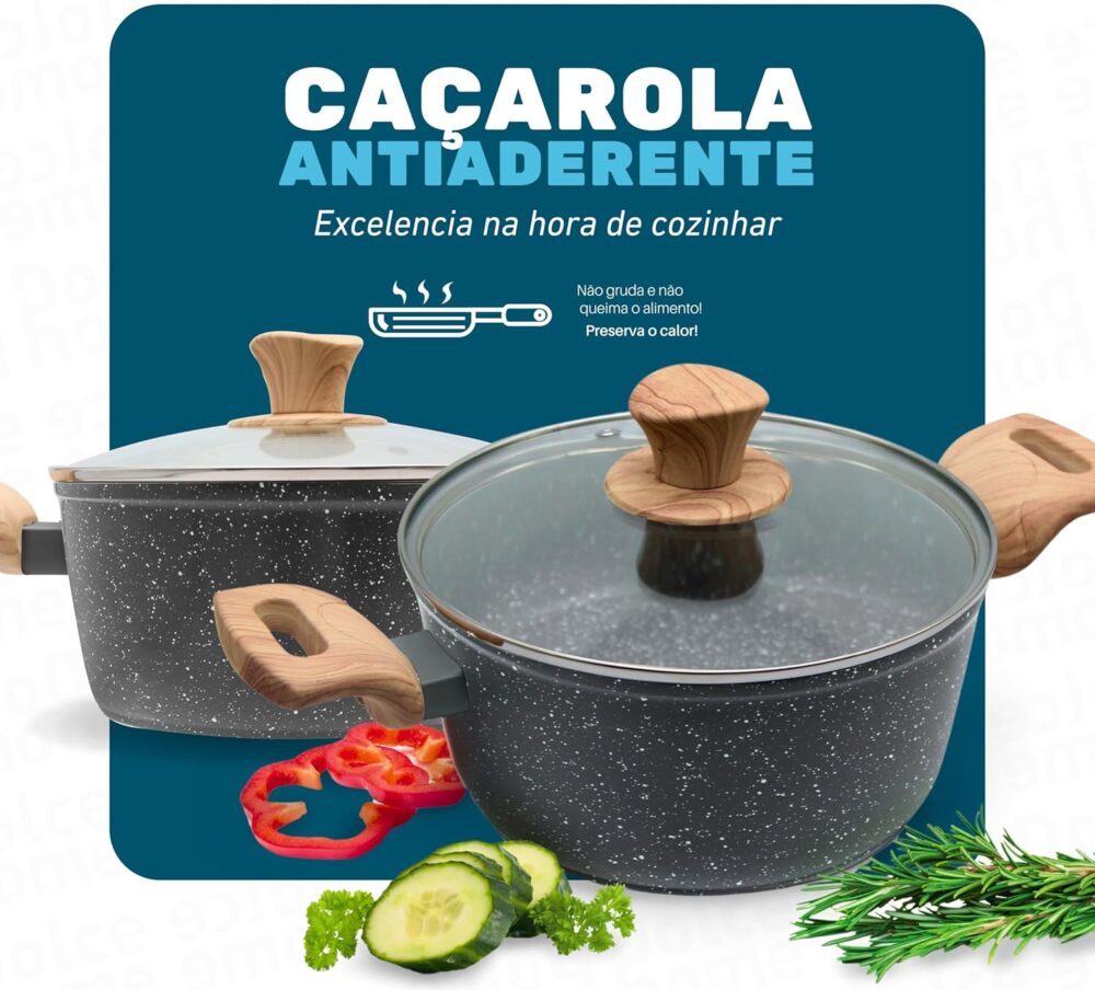 Panela Caçarola Indução C/tampa Vidro 4,2l Revestimento Anti... - Image 8