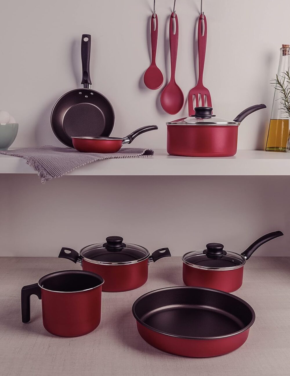 Kit para Cozinhar 10 Peças Turim Vermelho Tramontina - Panel... - Image 2