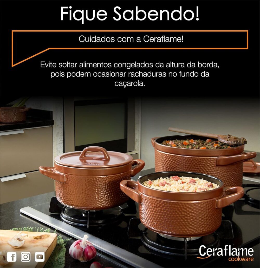 Ceraflame Frigideira de Cerâmica Premiere+ 18cm 1 Litro Cobr... - Image 4