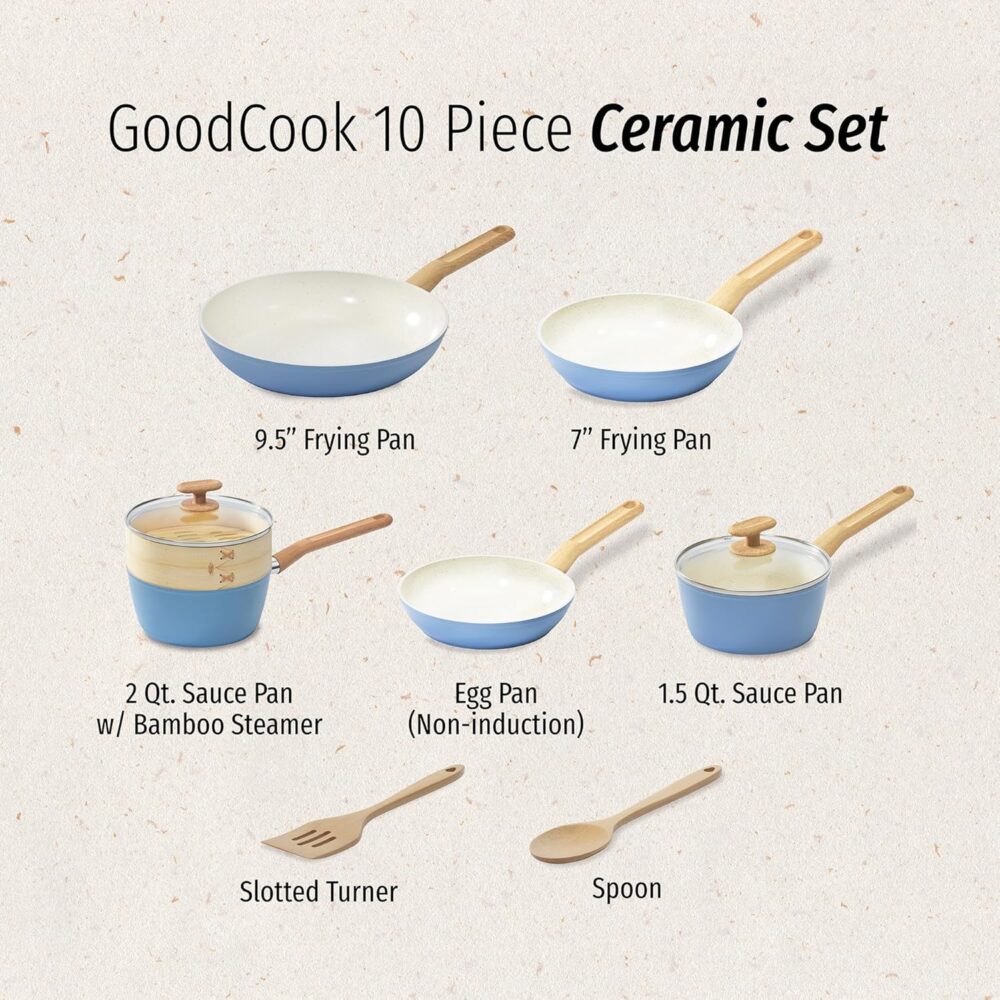 GoodCook Conjunto de panelas de cerâmica saudável com infusã... - Image 4