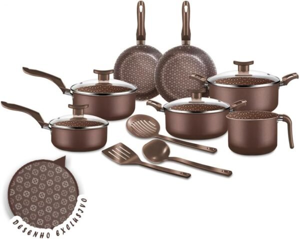 Conjunto de Panelas 10 peças Disegno Marrom - DITALIA PANELA... - Image 2