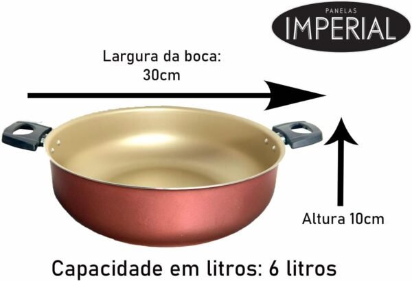 Wok 30 Frigideira Grande Paella Caçarola Teflon Antiaderente... - Image 3