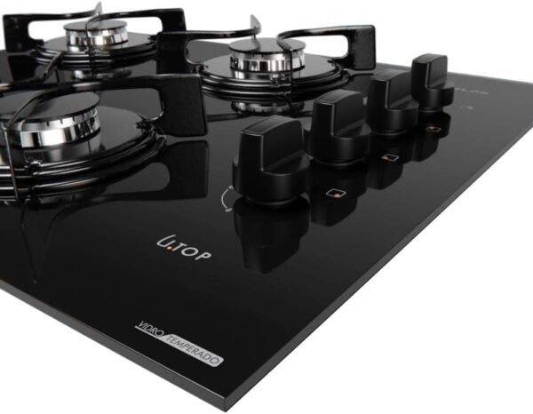 Cooktop 4 Bocas Preto com Mesa de Vidro Atlas U Top Bivolt - Image 6