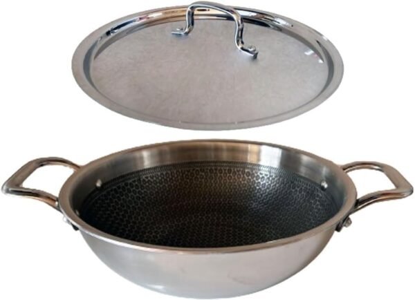 Wok de aço inoxidável triplo de aço inoxidável com padrão de... - Image 4