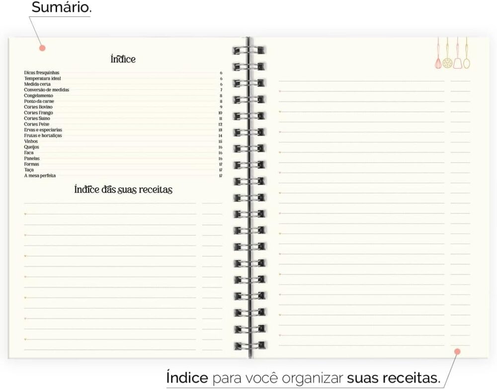 Caderno De Receitas Secreto Segredos Culinários Preto Ouro - Image 5