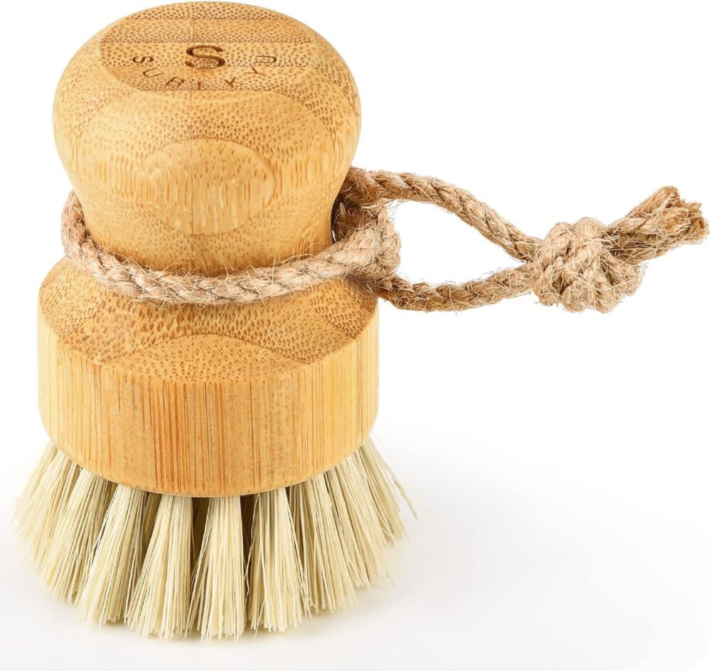 SUBEKYU Escovas de Bambu para Cozinha, Esfregão de Limpeza p...