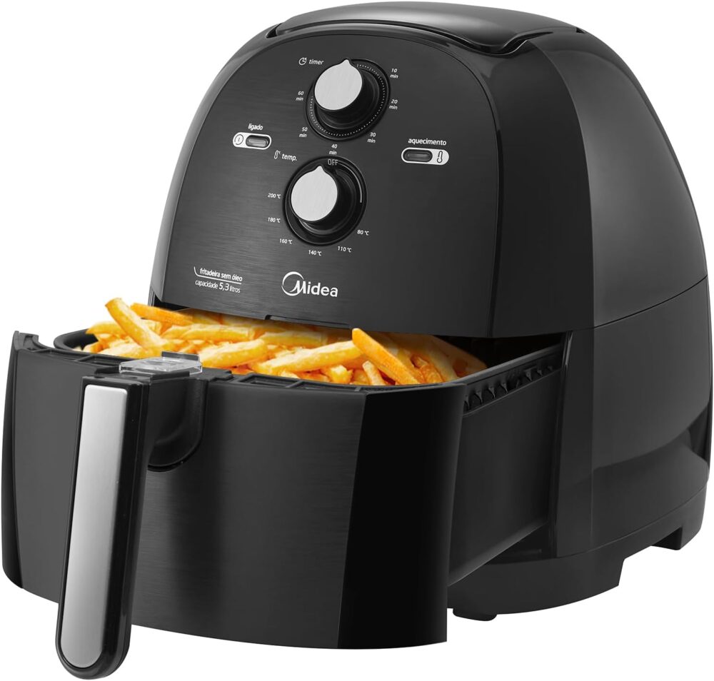 Midea Fritadeira Airfryer Sem Óleo 5,3L,127V, 1700W Preto FR... | É bom mesmo? Descubra antes de comprar