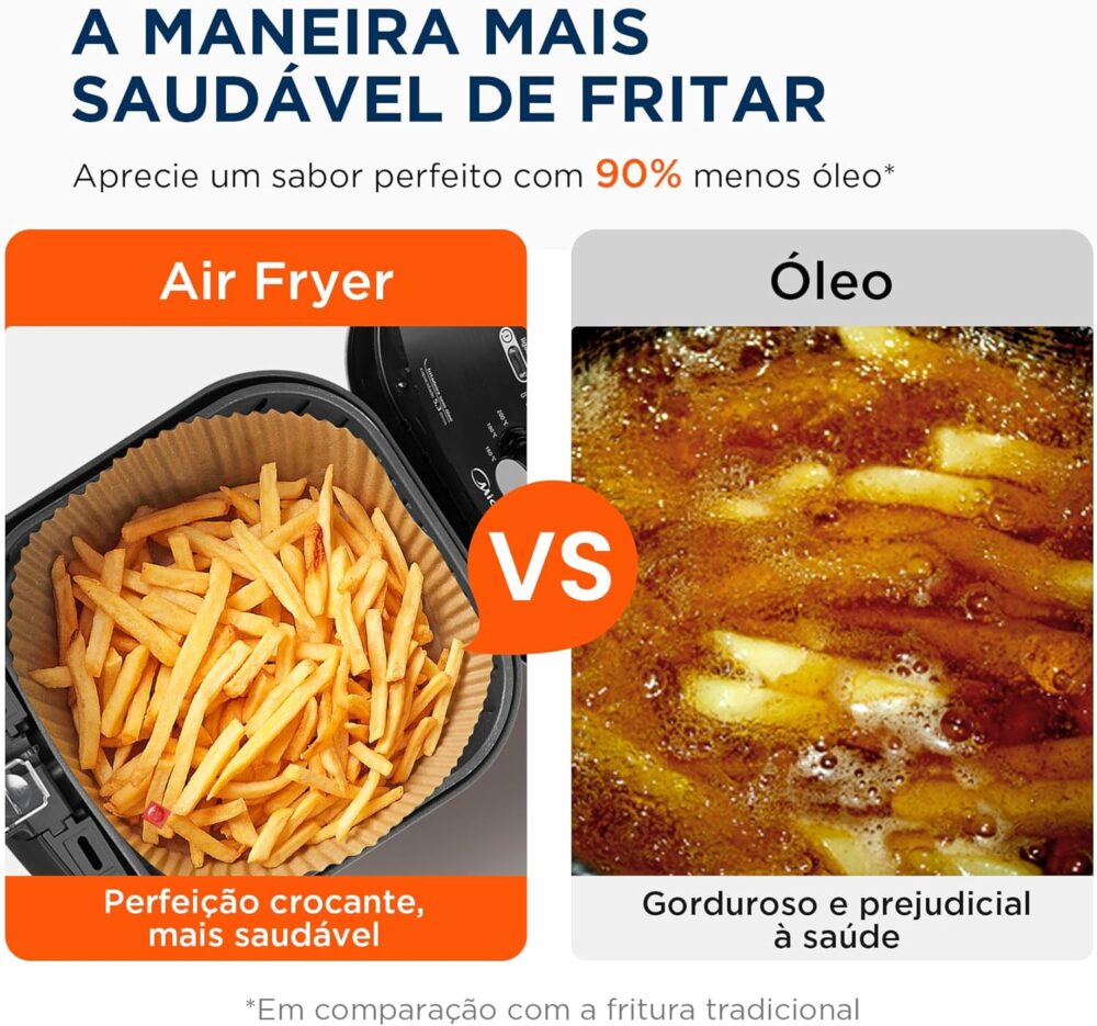 Midea Fritadeira Airfryer Sem Óleo 5,3L,127V, 1700W Preto FR... | É bom mesmo? Descubra antes de comprar - Image 6