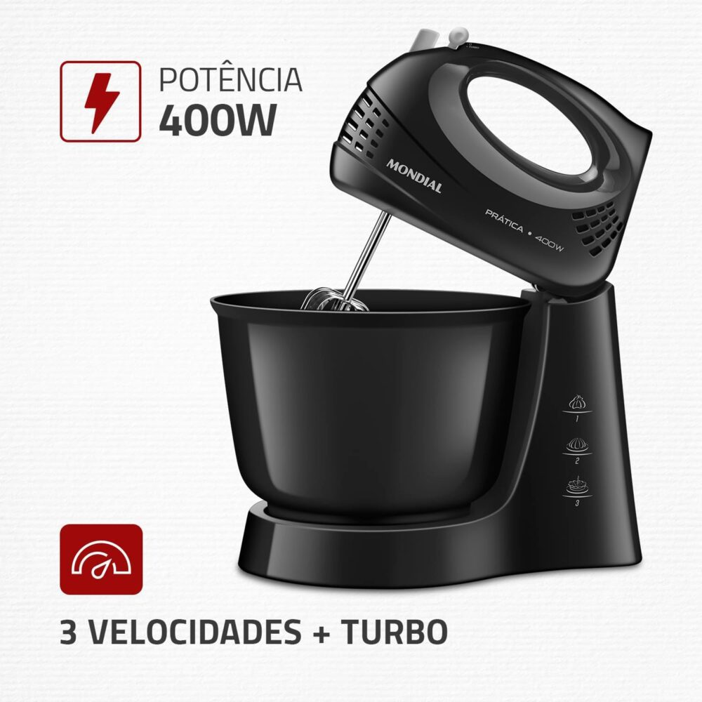 Batedeira Prática, Mondial, Preto, 400W, 220V - B-44-B - Image 2