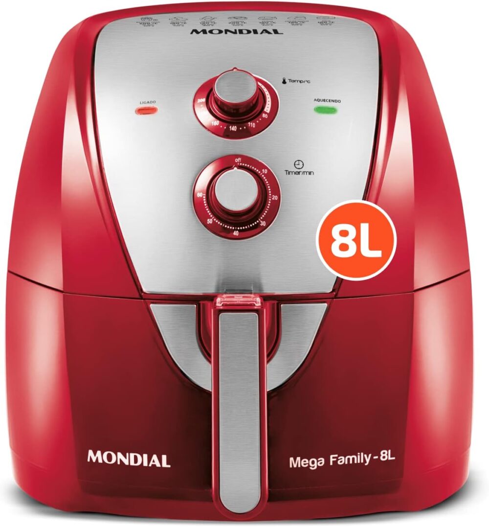 Fritadeira Sem Óleo Air Fryer 8L, Mondial, Vermelho/Inox, 19... | É bom mesmo? Descubra antes de comprar