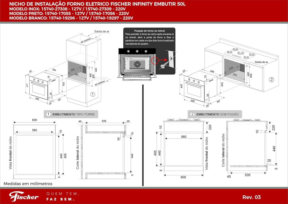 FISCHER FORNO ELÉTRICO EMBUTIR INFINITY 50L COM AIR FRYER IN... - Image 5