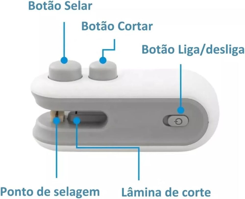 Mini Selador Portátil, Sela e corta Sacos Plásticos, Portáti... - Image 4