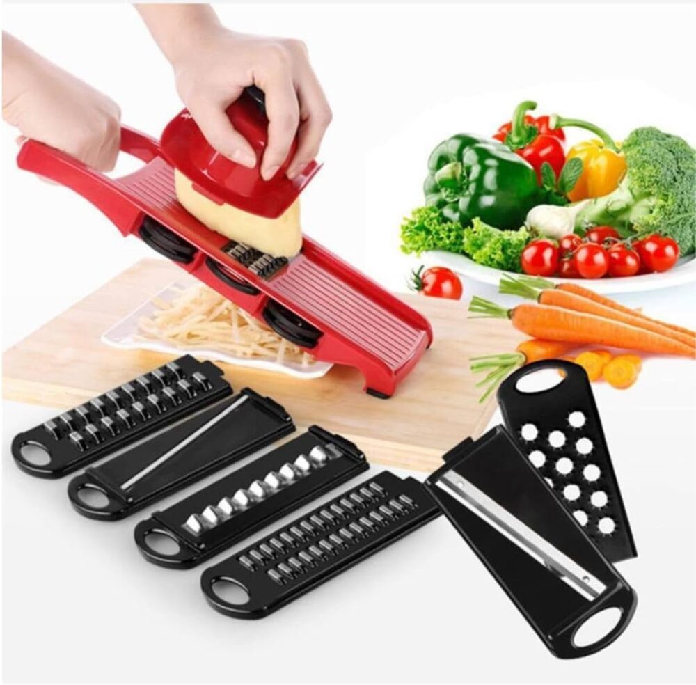 Cortador Fatiador de Legumes Multifuncional, 6 Lâminas em Aç... - Image 5