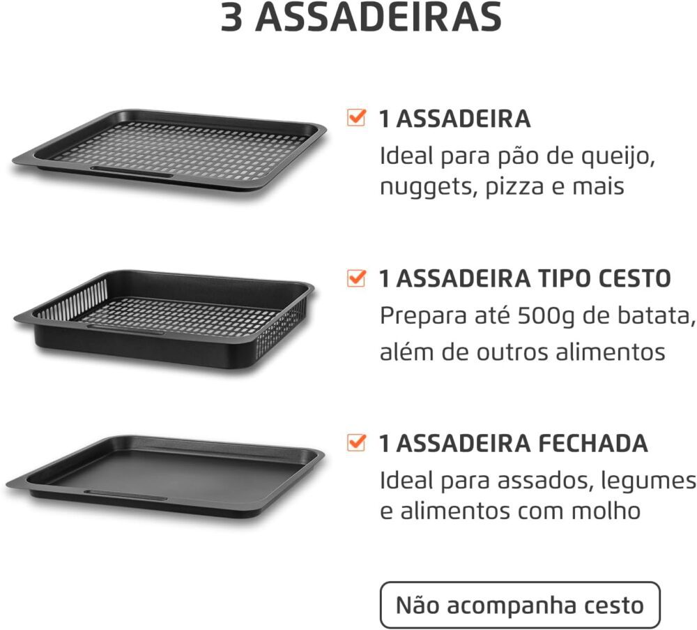 Fritadeira Air Fryer Forno Oven 12L, Mondial, Preto/Inox, 20... | É bom mesmo? Descubra antes de comprar - Image 3