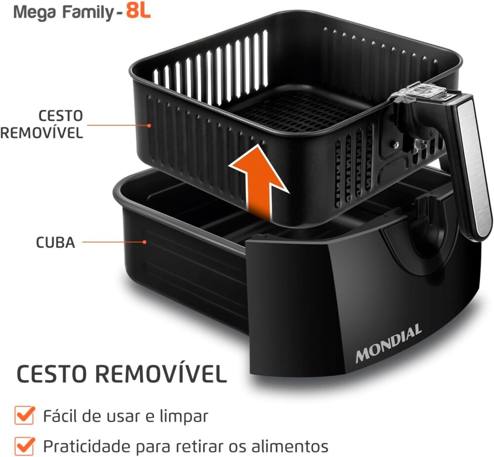 Fritadeira Sem Óleo Air Fryer 8L, Mondial, Preto, 1900W, 220... | É bom mesmo? Descubra antes de comprar - Image 5