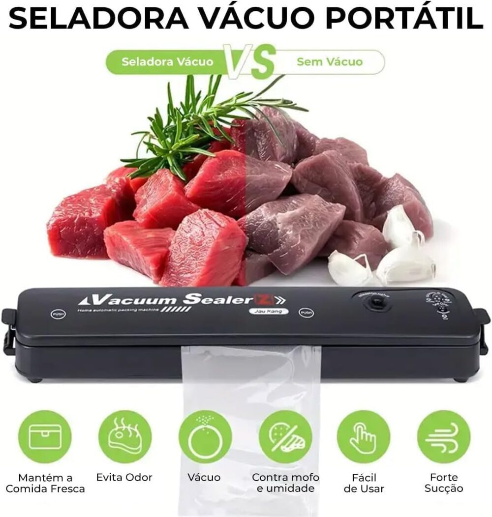 MEVS Seladora a Vácuo Embala Alimentos Portátil Bivolt Armaz... - Image 4