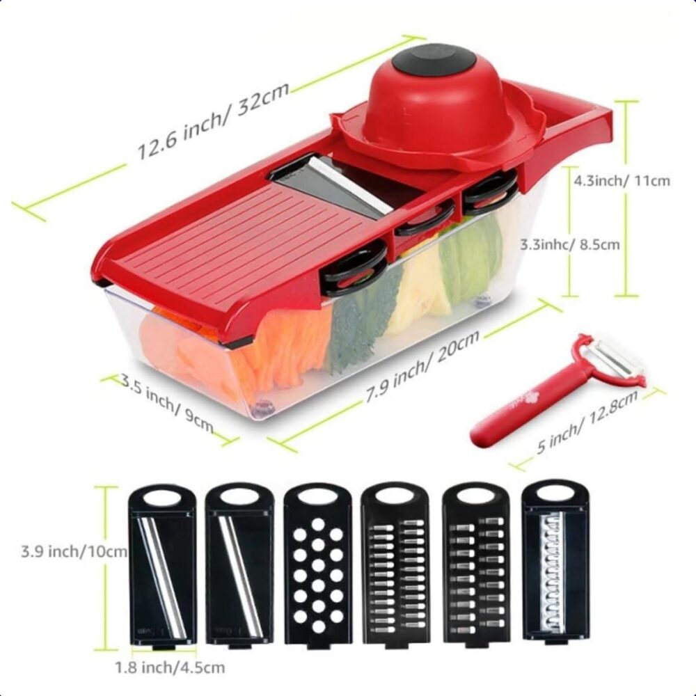 Cortador de Legumes Mandoline Slicer Fatiador 6 em 1 - Image 5