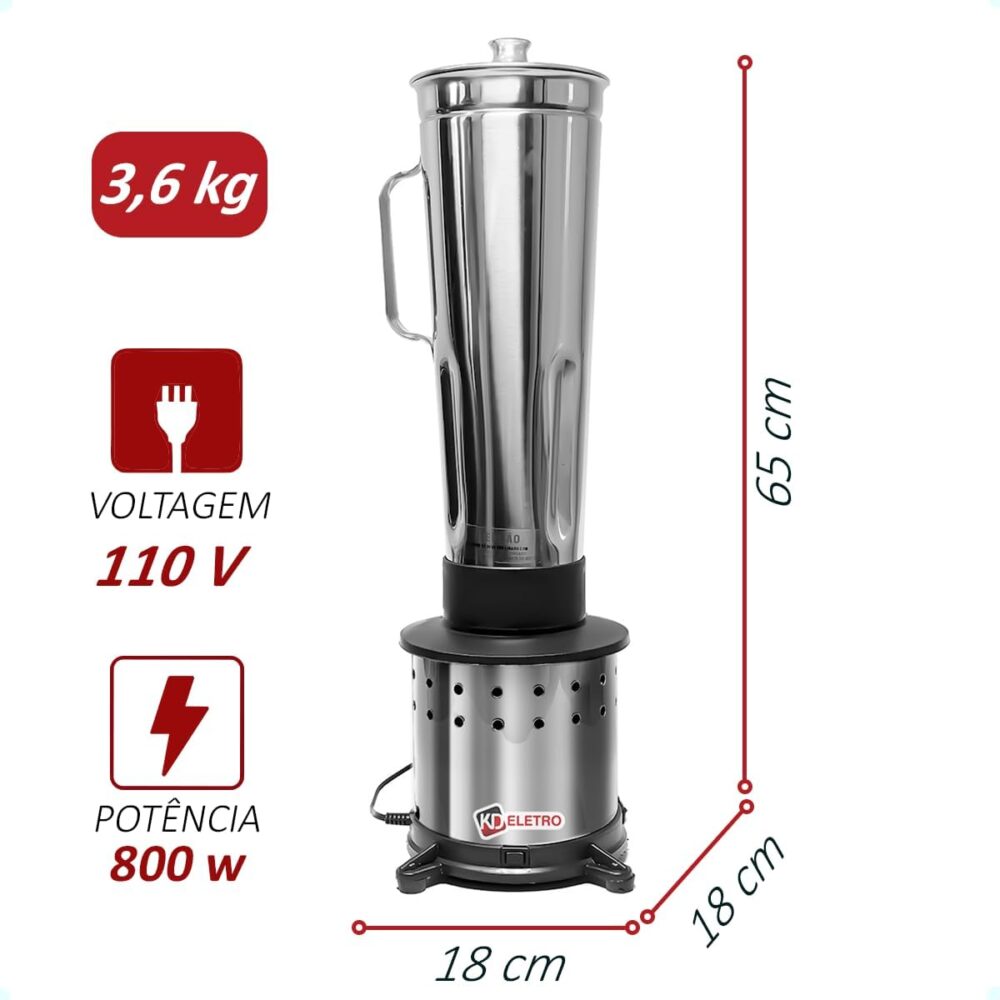 Liquidificador Industrial Alta Rotação 4 LITROS Prata com Ja... - Image 3