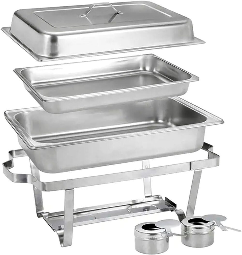 Rechaud Retangular 9 Litros Com 1 Cuba Banho Maria Aço Inox ... - Image 2